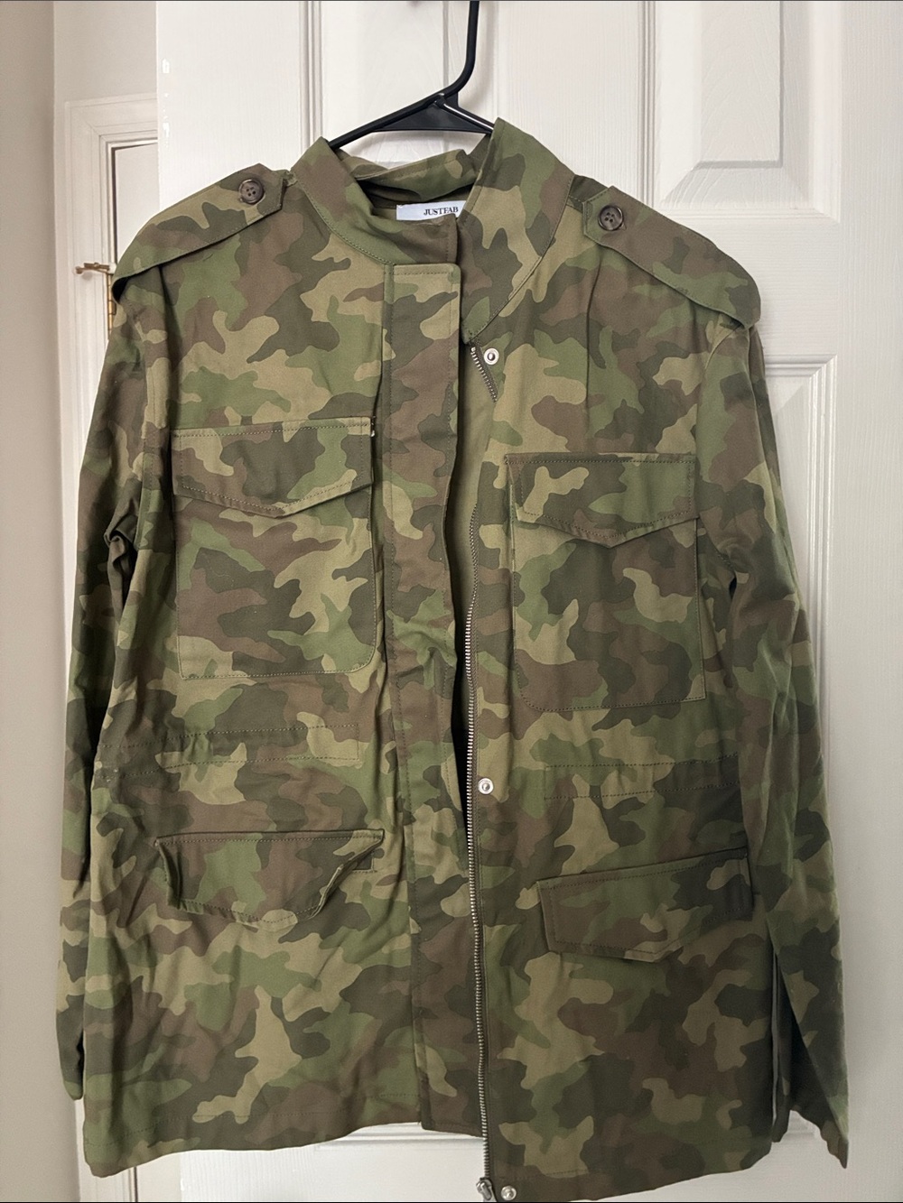 JustFab Green Camouflage Utility Jacket